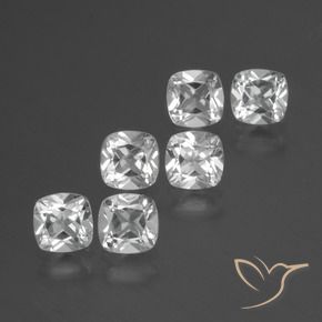 3.00 ct natürliche Klares Weiß Topas-Edelsteine, Kissen, VVS-VS
