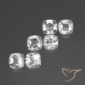 3.02 ct natürliche Weiß Topas-Edelsteine, Kissen, VVS-VS