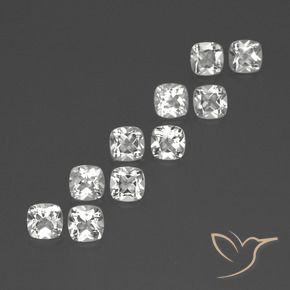 4.93 ct natürliche Weiß Topas-Edelsteine, Kissen, VVS-VS