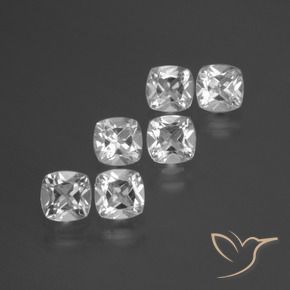 3.06 ct natürliche Klares Weiß Topas-Edelsteine, Kissen, VVS-VS