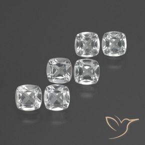 3.21 ct natürliche Klares Weiß Topas-Edelsteine, Kissen, VVS-VS