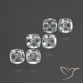 3.19 ct natürliche Klares Weiß Topas-Edelsteine, Kissen, VVS-VS