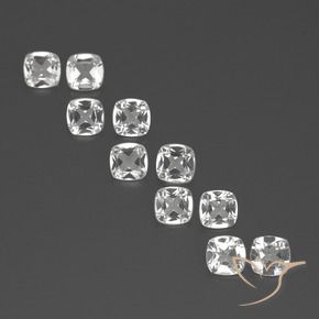 4.40 ct natürliche Klares Weiß Topas-Edelsteine, Kissen, VVS-VS