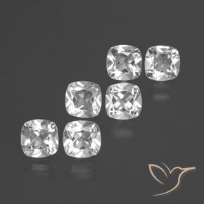 2.95 ct natürliche Weiß Topas-Edelsteine, Kissen, VVS-VS