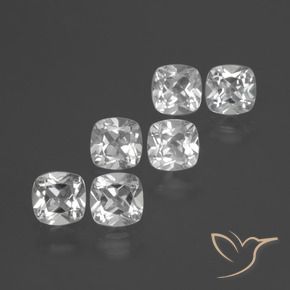 3.08 ct natürliche Weiß Topas-Edelsteine, Kissen, VVS-VS