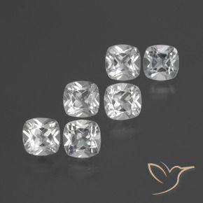 3.21 ct natürliche Weiß Topas-Edelsteine, Kissen, VVS-VS