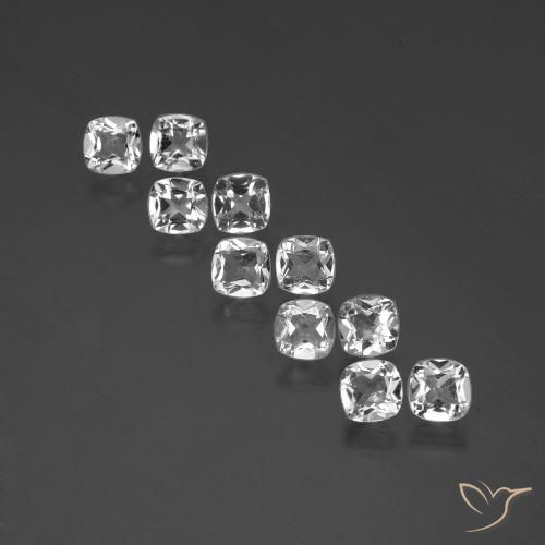 4.41 ct natürliche Klares Weiß Topas-Edelsteine, Kissenschliff, VVS-VS