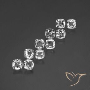 4.41 ct natürliche Klares Weiß Topas-Edelsteine, Kissenschliff, VVS-VS