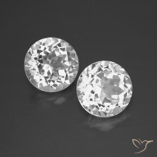 7.00 ct natürliche Klares Weiß Topas-Edelsteine, Runden, VVS-VS