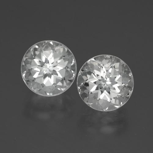7.33 ct natürliche Weiß Topas-Edelsteine, Rund Schliff, VVS-VS