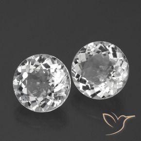 5.38 ct natürliche Klares Weiß Topas-Edelsteine, Runden, VVS-VS