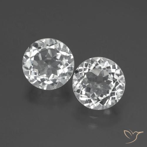 7.50 ct natürliche Klares Weiß Topas-Edelsteine, Rund Schliff, VVS-VS