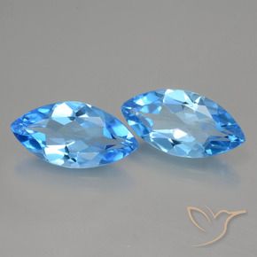 8.14 ct natürliche Swiss Blue Topas-Edelsteine, Marquise, VVS