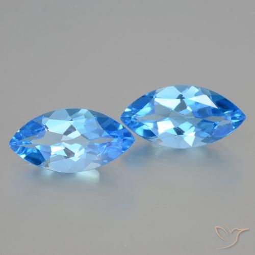 8.79 ct natürliche Swiss Blue Topas-Edelsteine, Marquise, VVS
