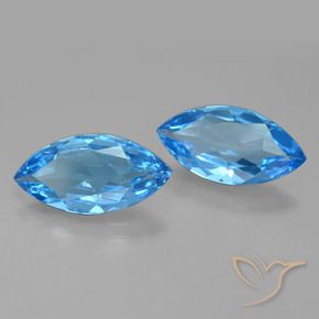 7.21 ct natürliche Swiss Blue Topas-Edelsteine, Marquise, VS