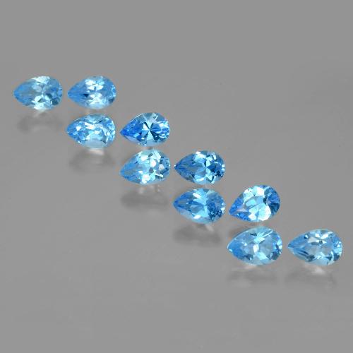 5,30 ct natürliche blauer Topas-Edelsteine, Birnenform, VVS-VS