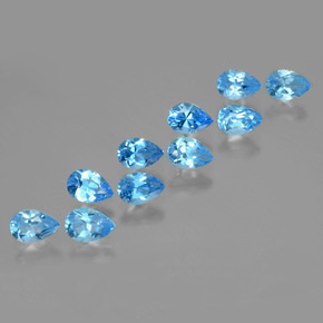 5,30 ct natürliche blauer Topas-Edelsteine, Birnenform, VVS-VS