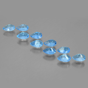 5,30 ct natürliche blauer Topas-Edelsteine, Birnenform, VVS-VS