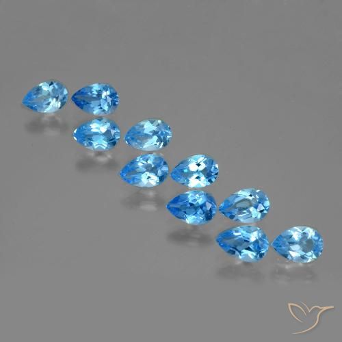 4,63 ct natürliche blauer Topas-Edelsteine, Birnenform, VVS-VS
