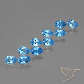 4,63 ct natürliche blauer Topas-Edelsteine, Birnenform, VVS-VS