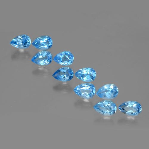 5.47 ct natürliche Swiss Blue Topas-Edelsteine, Birnenform, VVS-VS
