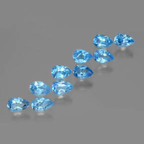 5.47 ct natürliche Swiss Blue Topas-Edelsteine, Birnenform, VVS-VS