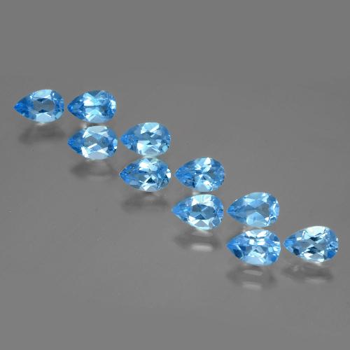 4,97 ct natürliche blauer Topas-Edelsteine, Birnenform, VVS-VS