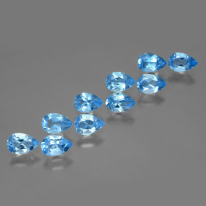 4,97 ct natürliche blauer Topas-Edelsteine, Birnenform, VVS-VS