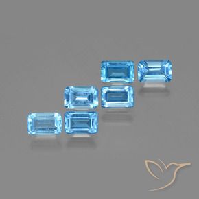 4,26 ct natürliche blauer Topas-Edelsteine, Smaragdschliff, VS