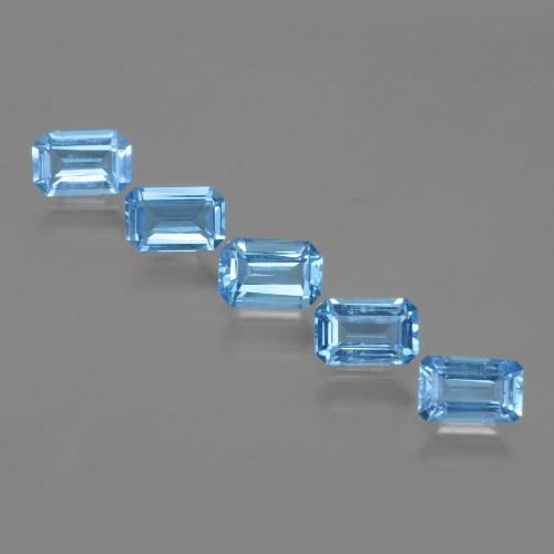 3.09 ct natürliche Swiss Blue Topas-Edelsteine, Smaragdschliff, VVS-VS