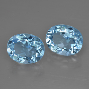 6,95 ct natürliche blauer Topas-Edelsteine, Oval Schliff, VS