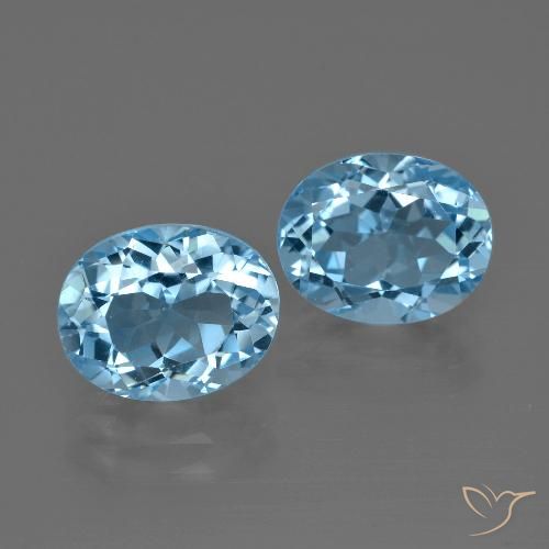 7,05 ct natürliche blauer Topas-Edelsteine, Oval Schliff, VVS-VS