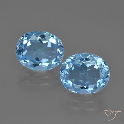6.57ctw Natürlicher Swiss Blue Topas, Oval, VS