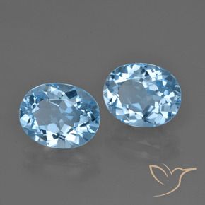6.91 ct natürliche Himmerlblau Topas-Edelsteine, Oval, VVS-VS