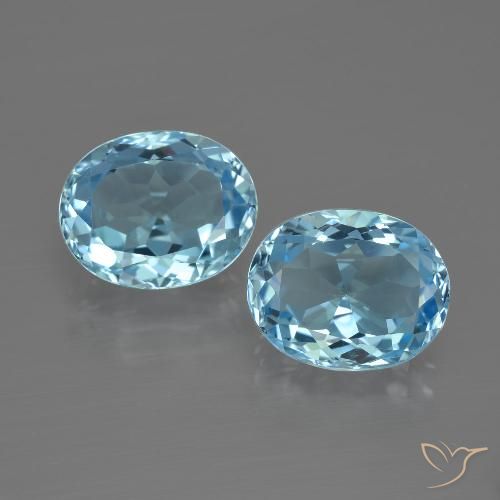 6.98ctw Natürlicher Himmerlblau Topas, Oval, VVS