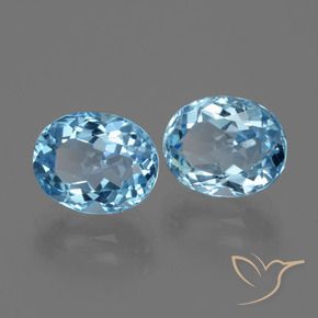 6.98 ct natürliche Himmerlblau Topas-Edelsteine, Oval, VVS-VS