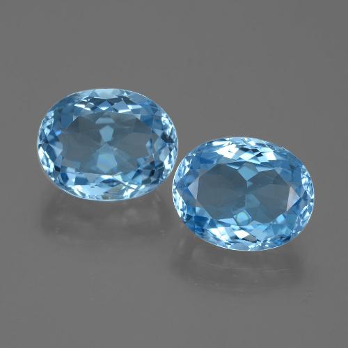 7,36 ct natürliche blauer Topas-Edelsteine, Oval Schliff, VVS