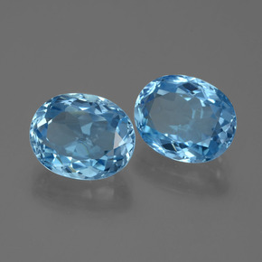 7,36 ct natürliche blauer Topas-Edelsteine, Oval Schliff, VVS