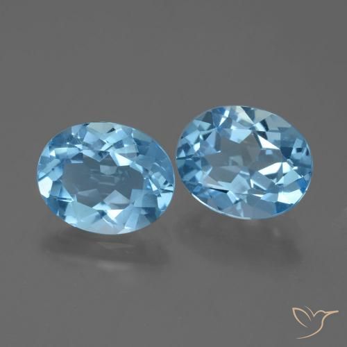 6.17 ct natürliche Swiss Blue Topas-Edelsteine, Oval, VVS