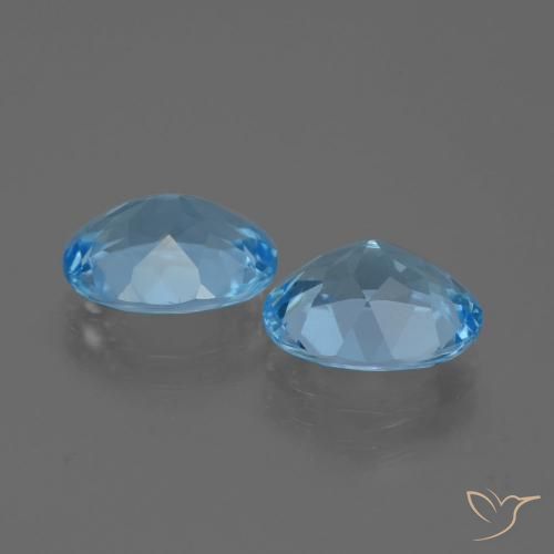 6.17 ct natürliche Swiss Blue Topas-Edelsteine, Oval, VVS