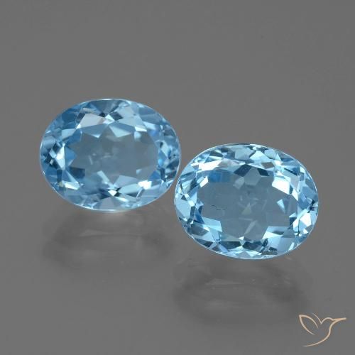 6.31ctw Natürlicher Himmerlblau Topas, Oval, VVS-VS