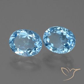6.31 ct natürliche Himmerlblau Topas-Edelsteine, Oval, VVS-VS