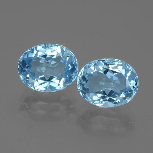 6,86 ct natürliche blauer Topas-Edelsteine, Oval Schliff, VVS