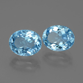 6,86 ct natürliche blauer Topas-Edelsteine, Oval Schliff, VVS