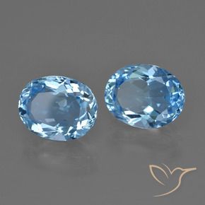 6.14 ct natürliche Himmerlblau Topas-Edelsteine, Oval, VVS-VS