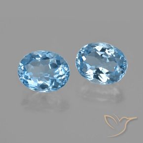6.34 ct natürliche Himmerlblau Topas-Edelsteine, Oval, VVS-VS