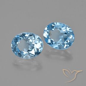 6.35 ct natürliche Swiss Blue Topas-Edelsteine, Oval, VVS-VS