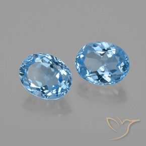 6.39 ct natürliche Himmerlblau Topas-Edelsteine, Oval, VVS