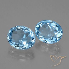 6.76 ct natürliche Himmerlblau Topas-Edelsteine, Oval, VVS