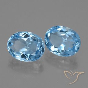 6.77 ct natürliche Himmerlblau Topas-Edelsteine, Oval, VVS